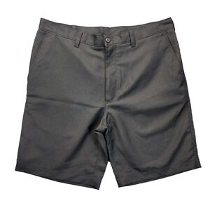 PGA Tour Shorts Mens 36 Black Golf Flat Front Polyester RS5569 Utility Pocket